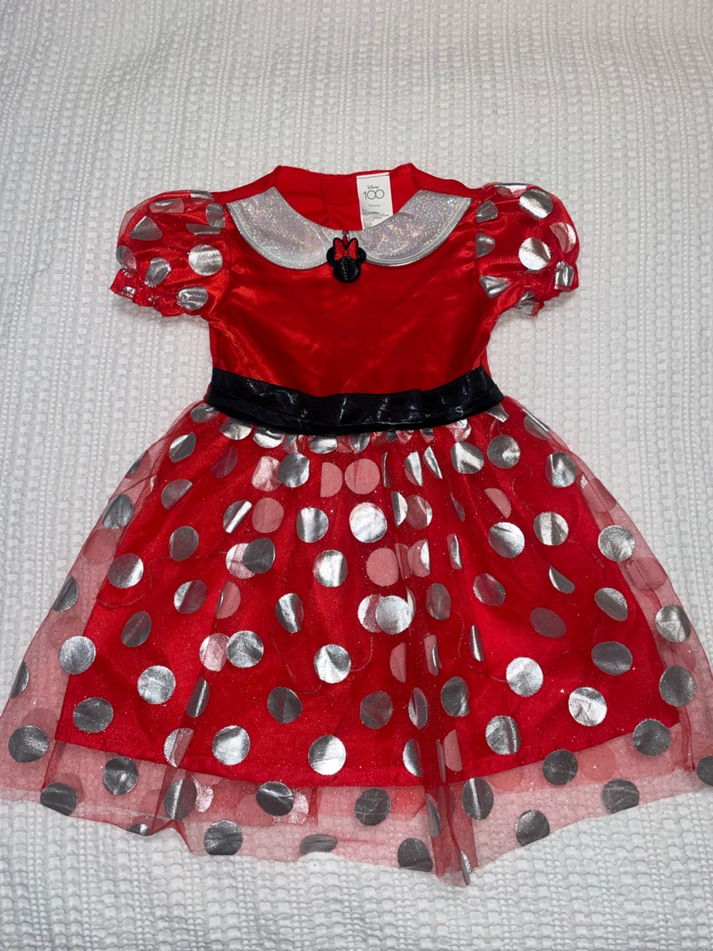 Disney 100 light up Sz 3T 4T Minnie Mouse Pink Polka Dot Princess Costume dress